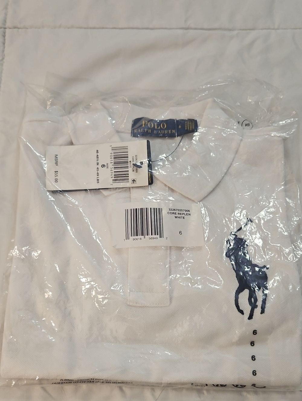 Polo by Ralph Lauren White Polo in Clear Protective Packaging
